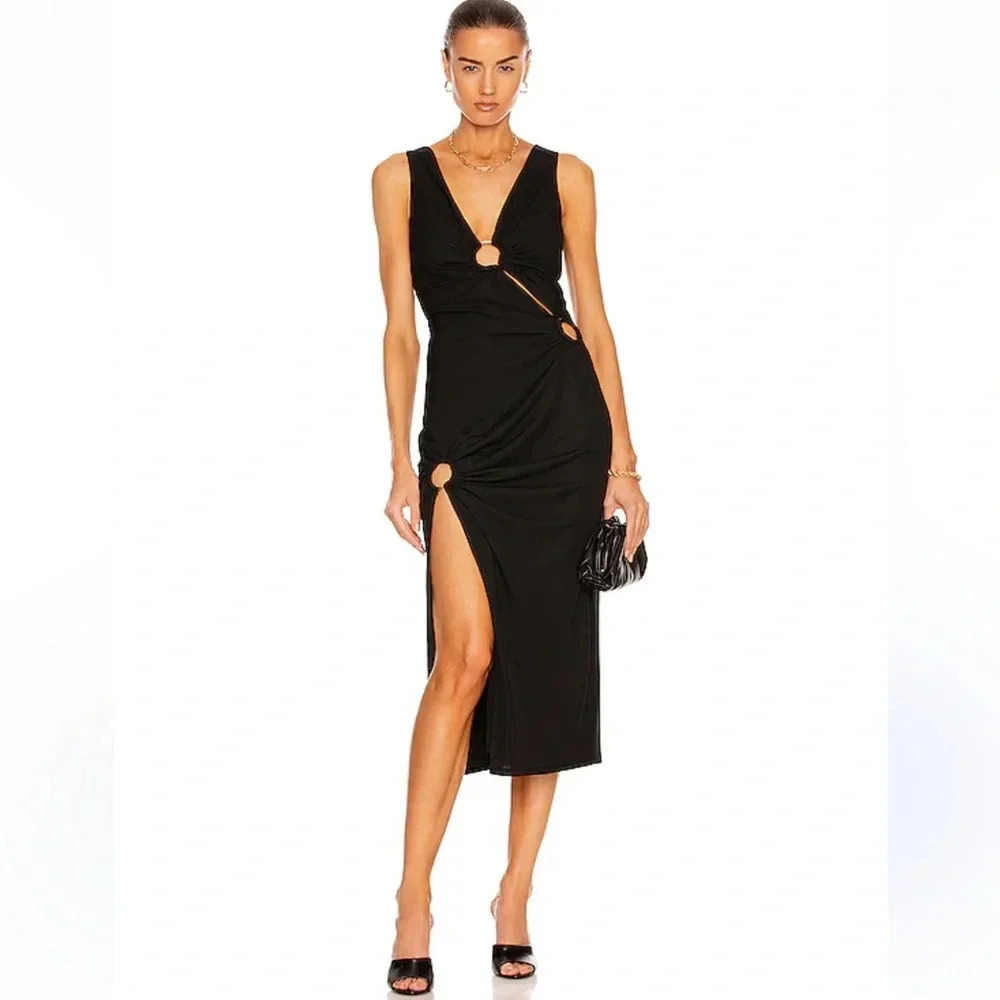 NICHOLAS Maddy Midi Dress FWRD Black Size 10